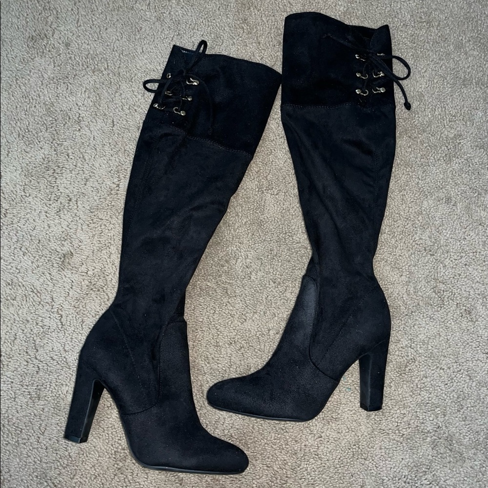 Unisa Womens Boots Block Heel Size 6.5M Black